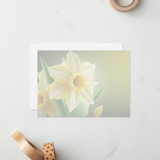 Daffodil Flat Note Card ノートカード (正面/裏面インサイチュ)