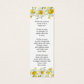 Daffodil Floral Photo Funeral Memorial Bookmark (裏面)