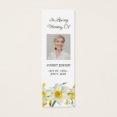 Daffodil Floral Photo Funeral Memorial Bookmark (正面)