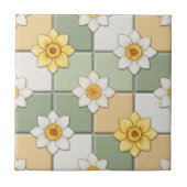 Daffodil Floral Tile Pattern タイル (正面)