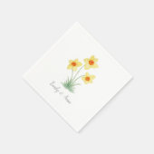 Daffodil Flower Custom Wedding Monogram  スタンダードカクテルナプキン (角)