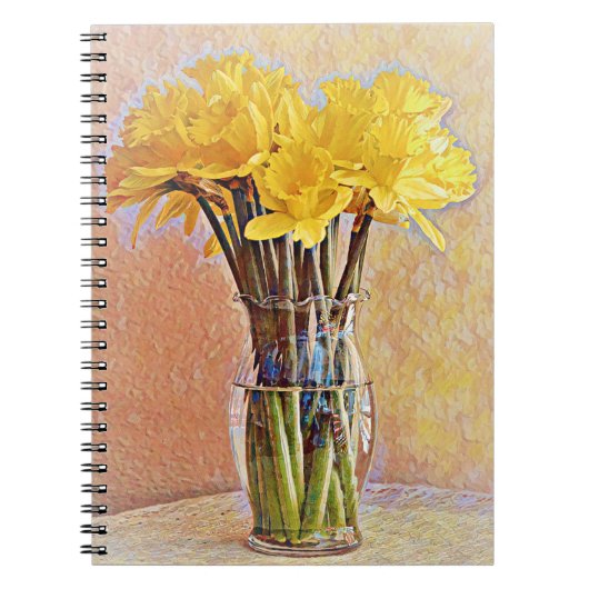 Daffodil Flowers Still Life Art Journal Notebook ノートブック (正面)