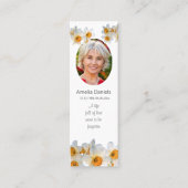Daffodil Funeral Mini Bookmark Prayer Card スキニー名刺 (正面)