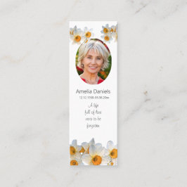 Daffodil Funeral Mini Bookmark Prayer Card スキニー名刺