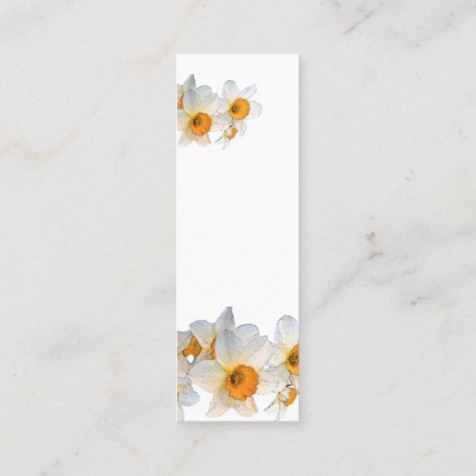 Daffodil Funeral Mini Bookmark Prayer Card スキニー名刺 (裏面)