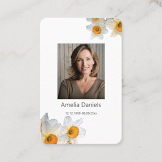 Daffodil Funeral Prayer Card  名刺