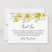 Daffodil Funeral Thank You Card Bereavement サンキューカード (正面)