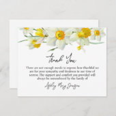 Daffodil Funeral Thank You Card Bereavement サンキューカード (正面/裏面)