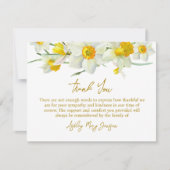 Daffodil Funeral Thank You Card Bereavement サンキューカード (正面)
