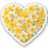 Daffodil Heart March Birth Flower シール (正面)