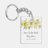 Daffodil Memorial Funeral Photo Keychain キーホルダー (正面左)