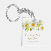 Daffodil Memorial Funeral Photo Keychain キーホルダー (正面左)