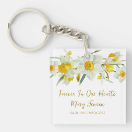 Daffodil Memorial Funeral Photo Keychain キーホルダー