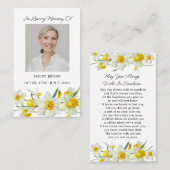 Daffodil Memorial Photo Funeral Prayer Card 名刺 (正面/裏面)