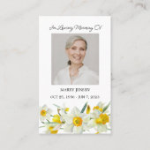 Daffodil Memorial Photo Funeral Prayer Card 名刺 (正面)