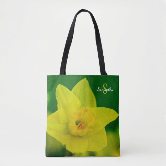 Daffodil on Green Tote bag トートバッグ (正面)