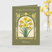 Daffodil Radiance The March Birthflower カード (黄色い花)