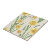Daffodil Spring Floral in Soft Yellow and Green 4 タイル (側面)