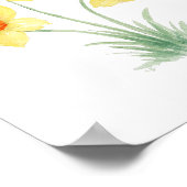 Daffodil Spring Flower Painting Garden ポスター (角)