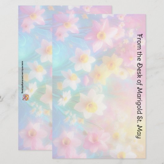 Daffodil Springtime Paper 便箋 (正面/裏面)