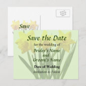 Daffodil Trio日付の保存 案内ポストカード (正面/裏面)