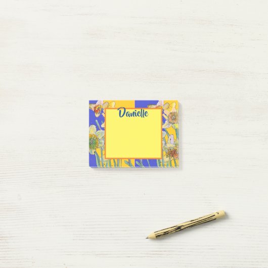 Daffodil Water Color Art女性名Post It Notes ポストイット (デスク上)