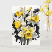 Daffodil - Watercolor flowers カード (黄色い花)