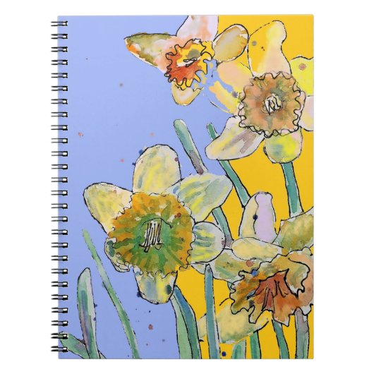 Daffodil Watercolor Journalフローラノート ノートブック (正面)
