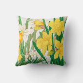 Daffodil Woodblock Painting クッション (裏面)