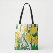 Daffodil Woodblock Painting トートバッグ (正面)