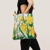 Daffodil Woodblock Painting トートバッグ (クローズアップ)