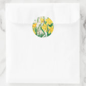 Daffodil Woodblock Painting ラウンドシール (バッグ)