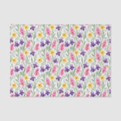 Daffodil Yellow, Iris Purple, Hyacinth Pink Floral 薄葉紙 (正面)