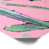 Daffodil Yellow Pink Flower Garden Poster ポスター (角)