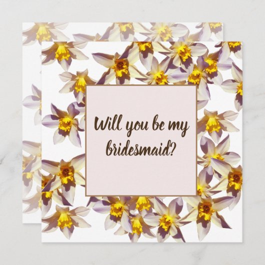 Daffodilsあなたは私のbridesmaidカードになる 招待状 (正面/裏面)
