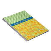 DaffodilsとチェックGingham Notebook to Personaliz ノートブック (右側)