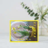 Daffodilsハッピーイースター縦型はがき ポストカード (スタンド正面)