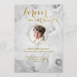 Daffodils金ゴールド悔やみや弔慰サンキューカードと写真 サンキューカード