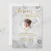 Daffodils金ゴールド悔やみや弔慰サンキューカードと写真 サンキューカード (正面)