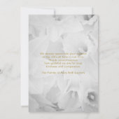 Daffodils金ゴールド悔やみや弔慰サンキューカードと写真 サンキューカード (裏面)