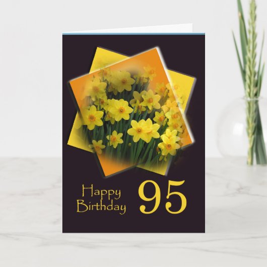 Daffodils 95th誕生日はグリーティングカード カード (正面)