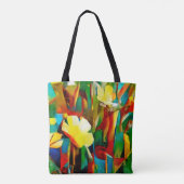Daffodils. Abstract floral composition in a cubist トートバッグ (裏面)