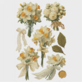 Daffodils Bouquet Spring Wedding Fussy Cut  シール (正面)