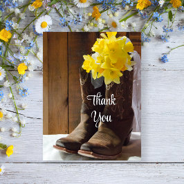 Daffodils Cowboy Boots Western's Thank 結婚 You ポストカード