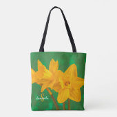 Daffodils on Green Tote bag トートバッグ (裏面)