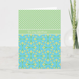 Daffodils, Polkas, March誕生日カードfor Mother カード