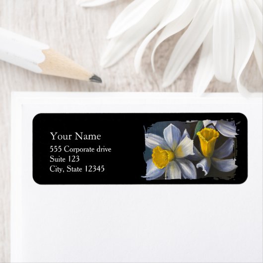Daffodils Return Address Labels ラベル (インサイチュ)