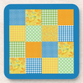 Daffodils Set of Coasters, Country Faux-Patchwork コースター (正面)