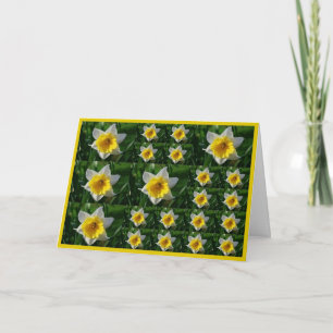 Daffodils Tic Tac Toe Greeting Card for Cancer Pat カード