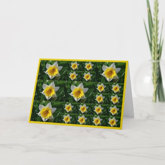 Daffodils Tic Tac Toe Greeting Card for Cancer Pat カード (正面)